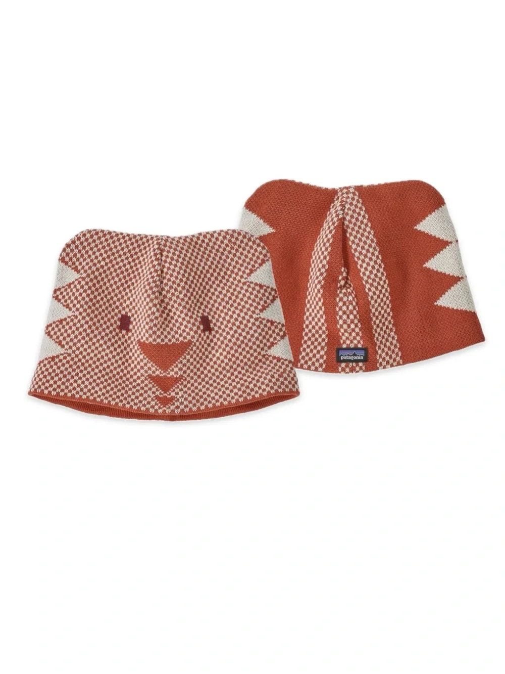 PATAGONIA Baby Animal Friends Beanie - Toddlers' Beanie Bear/Sandhill Rust, 24M